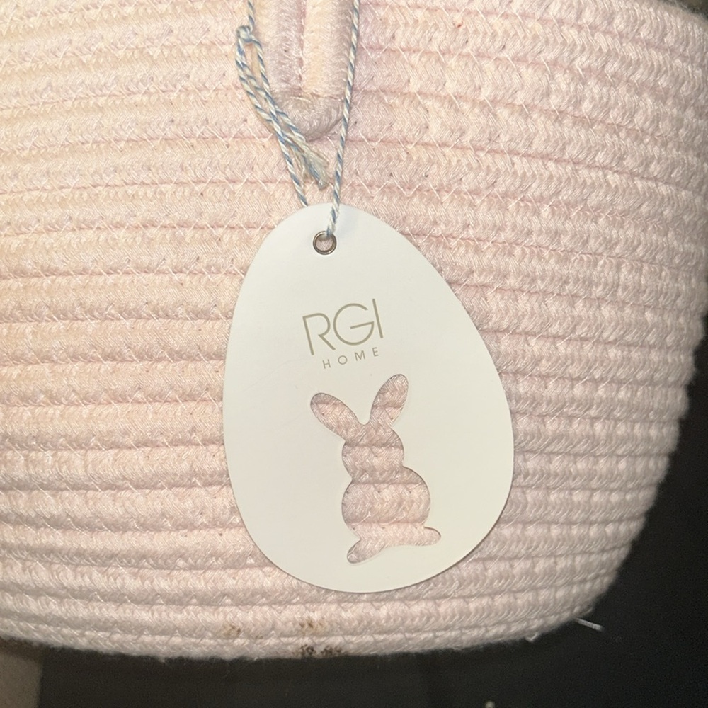 NWT Large Pink Bunny w/Ears Basket - Picture 4 of 8